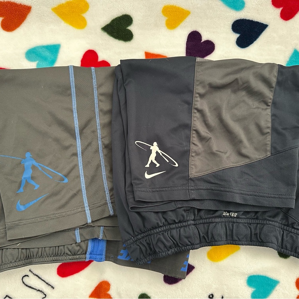 Set of 2 Kids Gray and Navy Nike Swingman Shorts